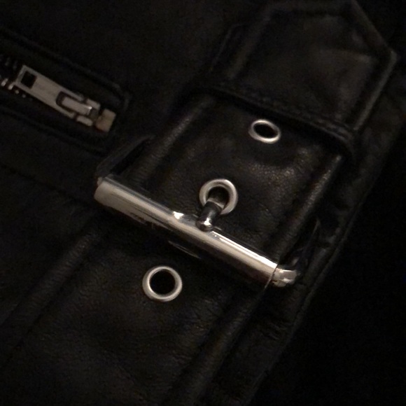 NWT Hudson leather motorcycle jacket Sz xsmall $795 buckle details host pick! - Picture 5 of 5